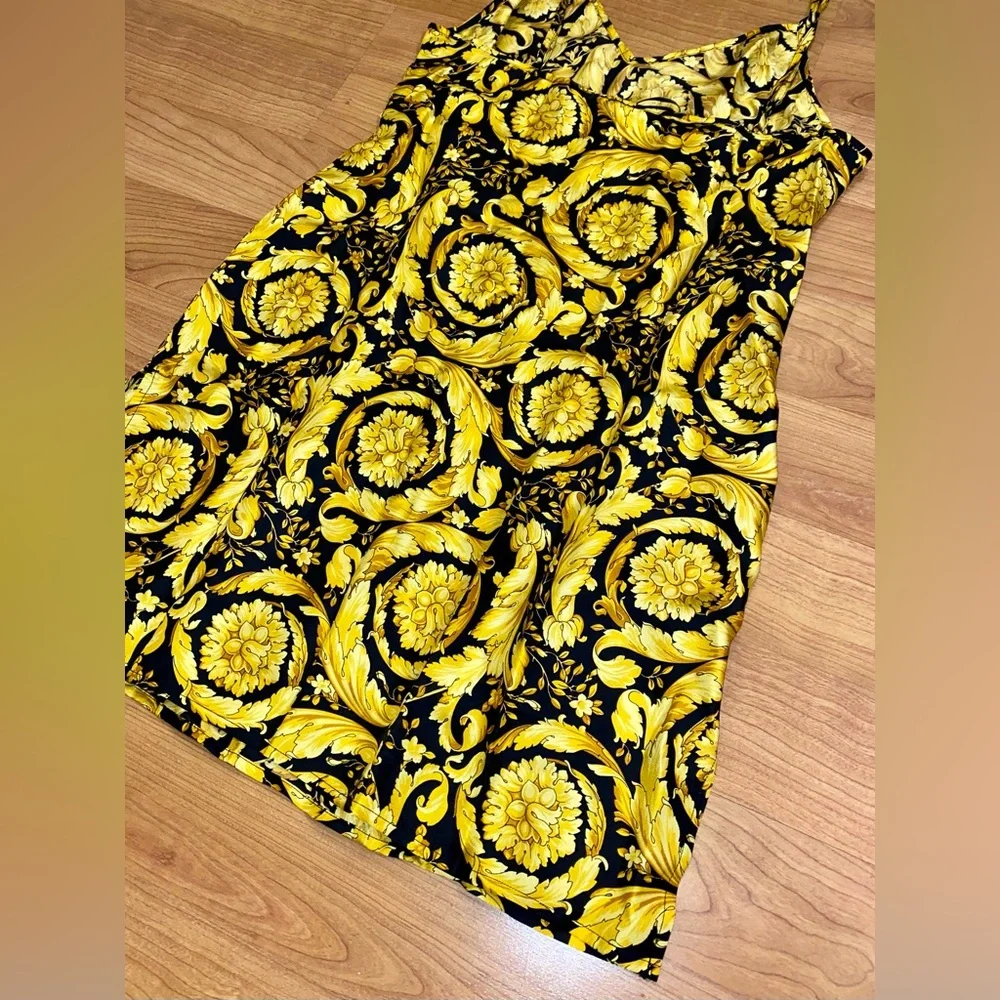 Versace Barocco Silk Pajama Slip Medium
